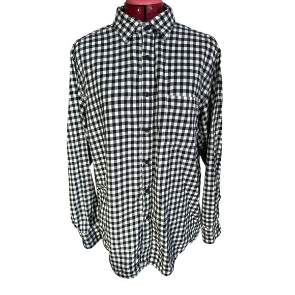 Uniqlo Women’s Size XL 100% Cotton Gingham‎ Button Up Shirt - Picture 1 of 7